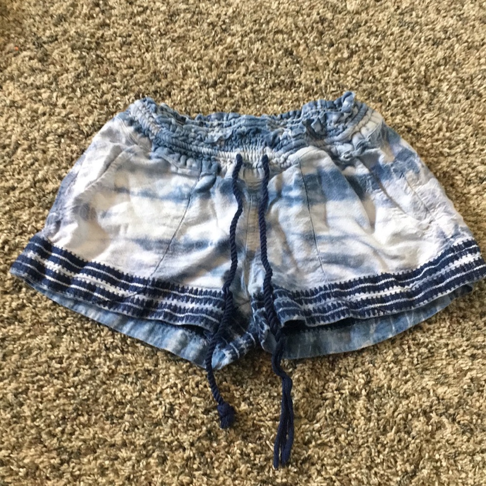 Blue tie dye shorts